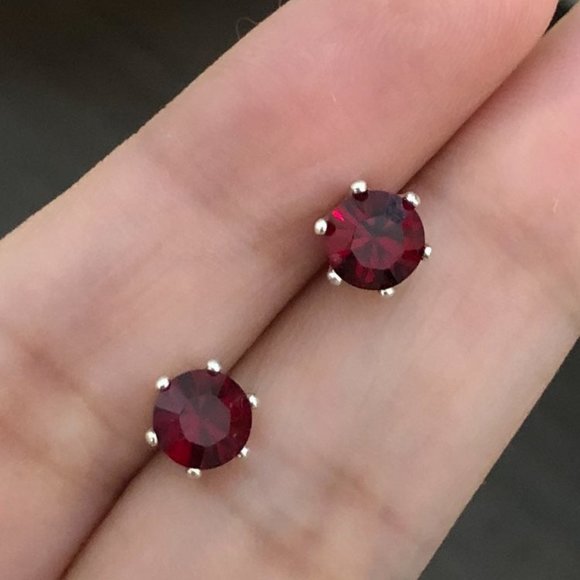 Jewelry - Ruby Red Swarovski Elements Crystal Stud Earrings